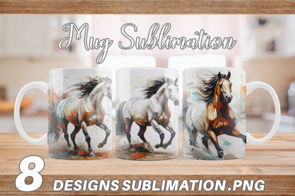 Download Mug Wrap 3D Horse Painting - Wrap Collection
