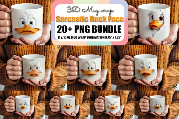 Download Sarcastic Duck Face 3D Mug Wrap Bundle - Wrap Collection