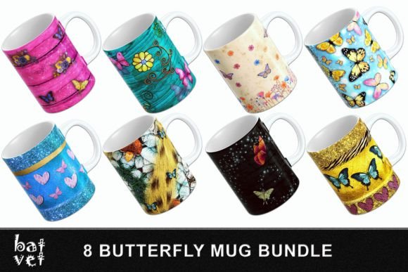 Download Butterfly Mug Design | Mug Wrap Bundle - Wrap Collection