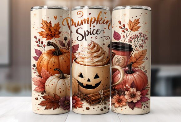 Download Pumpkin Spice Fall Vibes Tumbler Wraps - Wrap Collection