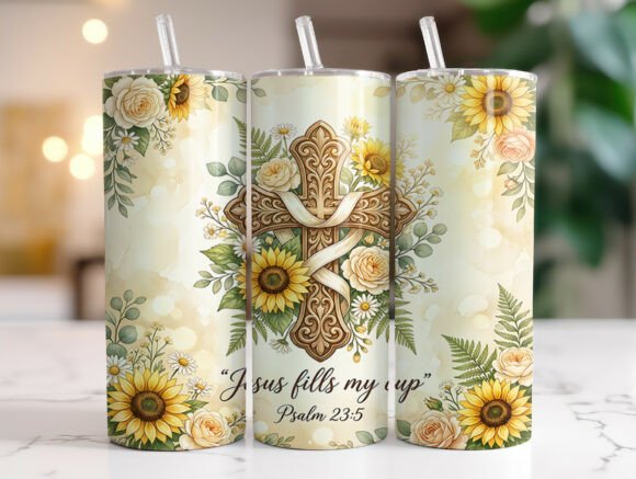 Download Jesus Fills My Cup 20oz Tumbler Wrap PNG - Wrap Collection