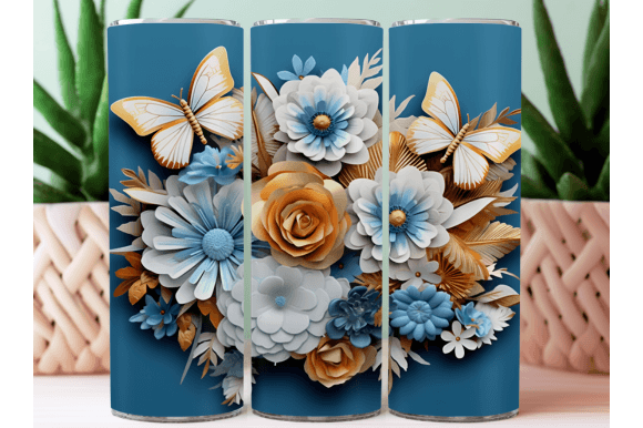 Download 3D Flower Tumbler Wrap Sublimation PNG - Wrap Collection