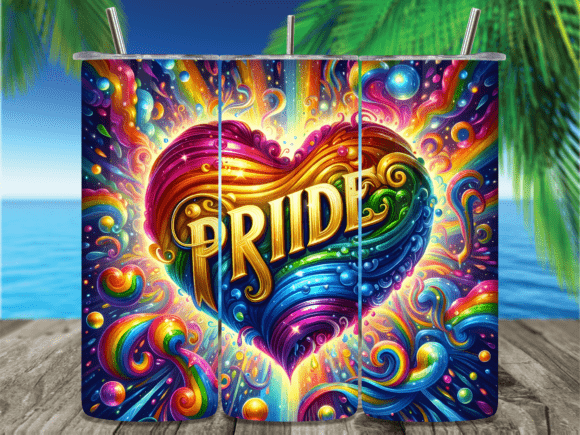 Download Vibrant Rainbow Heart Pride Tumbler Wrap - Wrap Collection