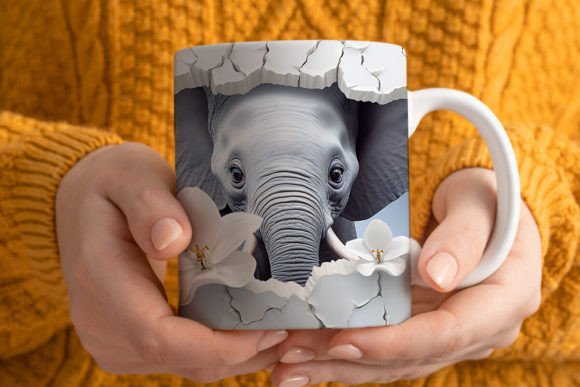 Download 3D Elephant Mug Wrap Png 1 - Wrap Collection
