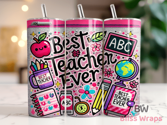 Download Best Teacher Tumbler 20Oz Wrap PNG - Wrap Collection