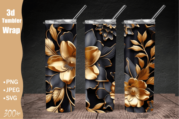 Download 3D Flower Tumbler Wrap, Wild Flowers - Wrap Collection