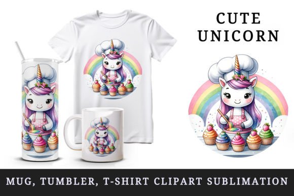 Download Cute Unicorn Tumbler, Mug Wrap, Clipart - Wrap Collection