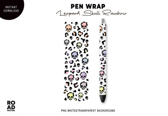 Download Rainbow Skull Leopard Pen Wrap - Wrap Collection