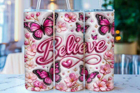 Download Inflated Believe Butterfly Tumbler Wrap - Wrap Collection