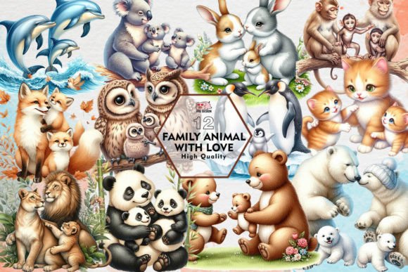 Download Family Animal with Love Clipart PNG - Love clipart Collection