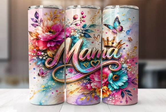 Download Floral Mama Butterfly Tumbler Wraps PNG - Wrap Collection