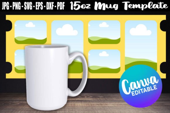 Download 15oz Mug Template Canva Full Wrap SVG - Wrap Collection