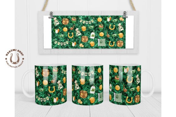 Download St Patricks Glitter Mug Sublimation Wrap - Wrap Collection