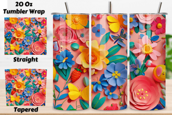 Download 3D Flowers Tumbler Sublimation Wrap - Wrap Collection