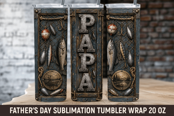 Download Fishing Papa Tumbler Wrap, Fathers Day - Wrap Collection