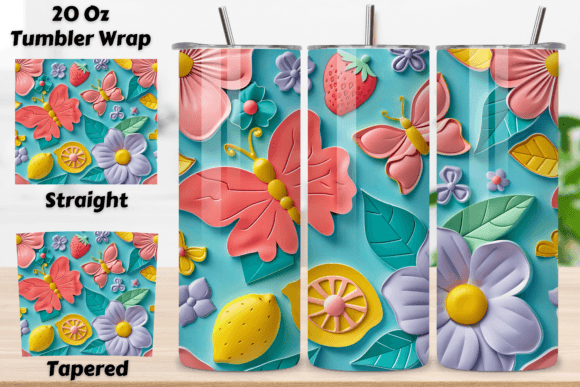 Download Spring 3D Flowers Tumbler Wrap | Seamles - Wrap Collection