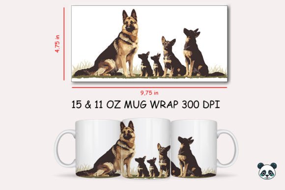 Download Papa Dog Fathers Day Mug Wrap - Wrap Collection