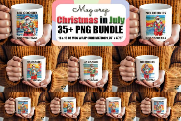 Download Christmas in July Santa Mug Wrap Bundle - Wrap Collection
