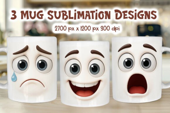 Download Funny Face Emotions Mug Wrap PNG - Wrap Collection