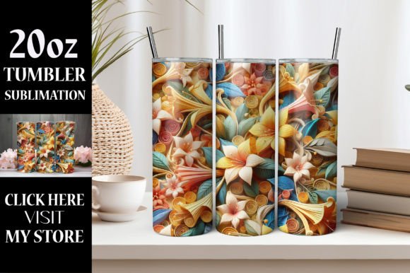 Download 3D Flower Tumbler Wrap Sublimation - Wrap Collection