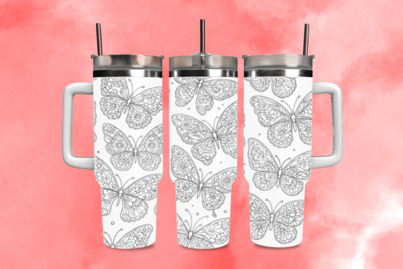 Download Boho Floral Butterfly Tumbler Wrap SVG - Wrap Collection