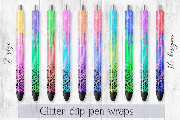 Download Glitter Drip Epoxy Pen Wraps Bundle 10 - Wrap Collection