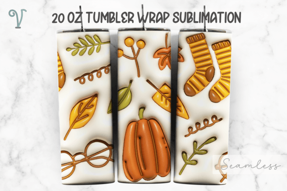 Download 3D Puffy Autumn Fall Season Tumbler Wrap - Wrap Collection