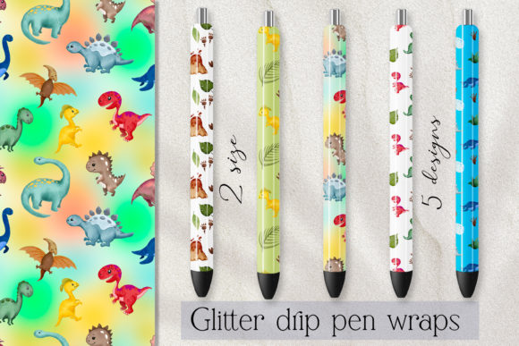 Download Dinosaur Epoxy Pen Wraps Bundle 5 Waters - Wrap Collection