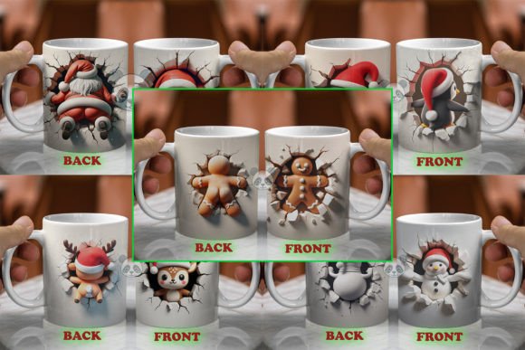 Download Both Side 3D Christmas Mug Wrap Bundle - Wrap Collection