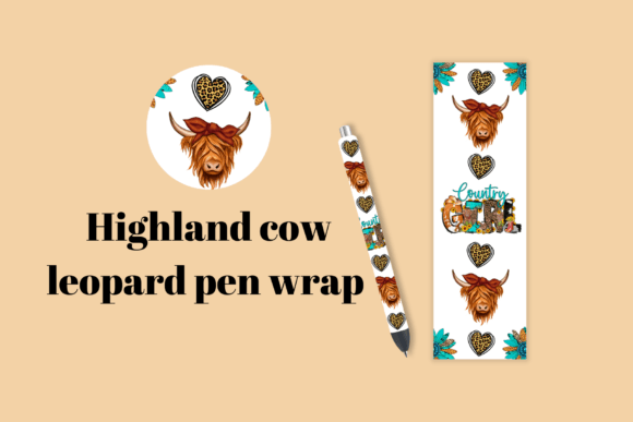 Download Highland Cow Leopard Pen Wrap - Wrap Collection