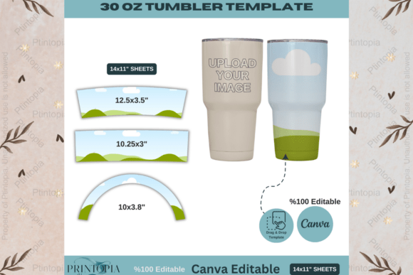 Download 30oz Canva Tumbler Wrap Template 146 - Wrap Collection