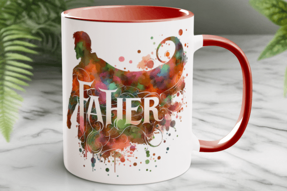 Download Abstract Watercolor Art Father Mug Wrap - Wrap Collection