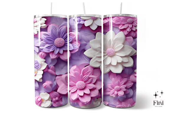 Download 3D Flowers Tumbler Wrap | Purple - Wrap Collection