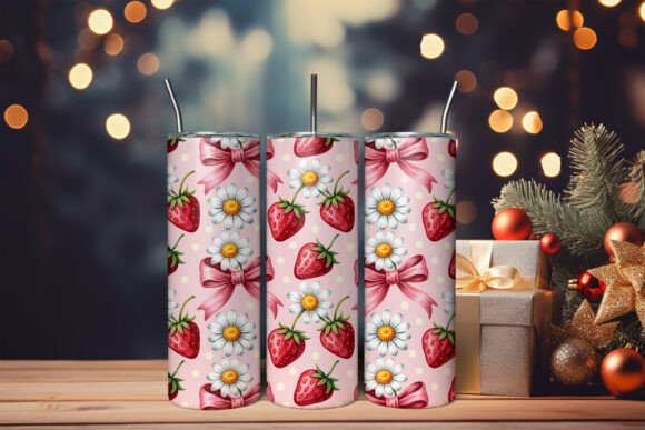 Download Strawberry Coquette Bow Tumbler Wrap PNG - Wrap Collection