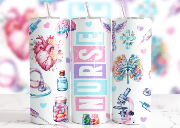 Download Pastel Nurse Tumbler Wrap - Wrap Collection