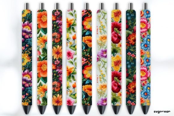 Download Embroidery Flowers Pen Wraps Sublimation - Wrap Collection