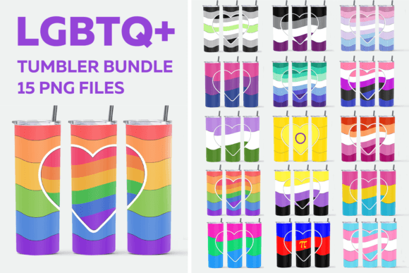 Download LGBTQ Tumbler Bundle, Pride Tumbler Wrap - Wrap Collection