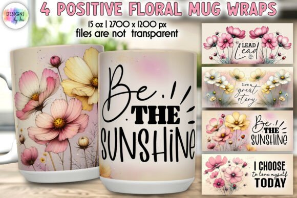 Download Inspirational Floral Mug Wrap Designs - Wrap Collection