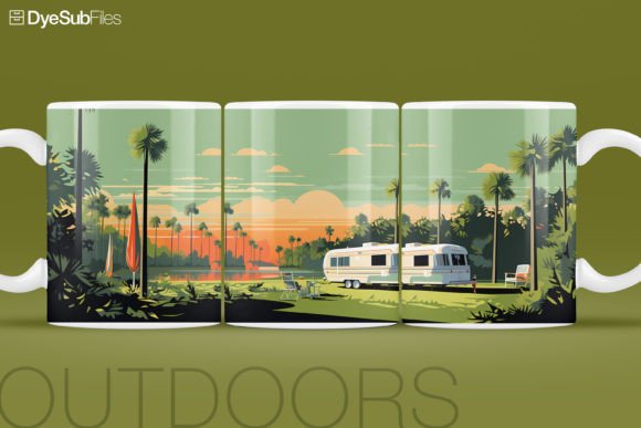 Download Vintage RV Camping Sublimation Mug Wrap - Wrap Collection