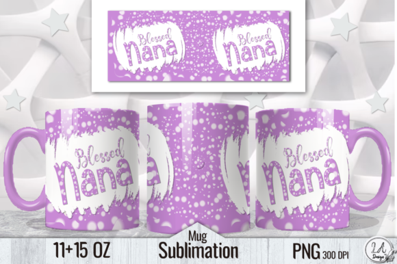 Download Blessed Nana Mug Wrap Design. Purple Mug - Wrap Collection
